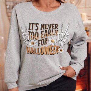 SHEIN LUNE Long Sleeve Casual Sweatshirt Pullover Halloween Plus Size 3XL